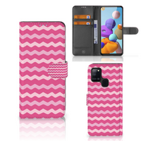 Samsung Galaxy A21s Telefoon Hoesje Waves Pink