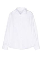 Brunello Cucinelli Kids chemise en coton à manches longues - Blanc - thumbnail