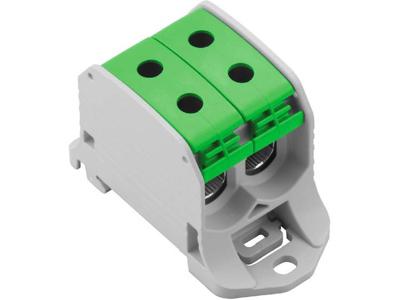 Doorgangsklem Weidmüller WPD 230 2X50/2X50 GN 2502600000 Grijs, Groen 1 stuk(s)