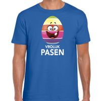 Pasen shirt blauw met vrolijk paasei voor heren 2XL  - - thumbnail