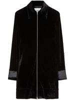 Jil Sander robe-chemise en velours à fermeture zippée - Noir