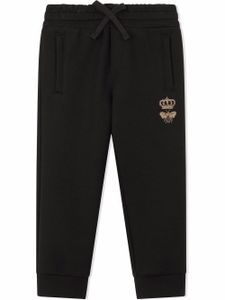 Dolce & Gabbana Kids pantalon de jogging à broderies - Noir