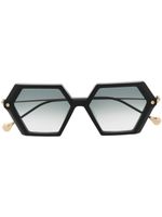 Yohji Yamamoto lunettes de soleil à monture oversize - Noir - thumbnail