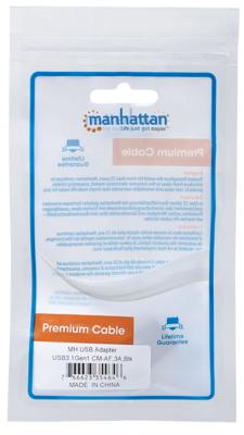 Manhattan USB 3.2 Gen 1 (USB 3.0) Adapter [1x USB 3.2 Gen 2 stekker C (USB 3.1) - 1x USB 3.2 Gen 2 bus A (USB 3.1)] Adapter USB-C Stecker auf USB A Buchse USB