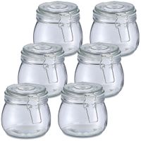 Weckpot/inmaakpot Alfie - 10x - 500 ml - glas - beugelsluiting - D11 x H11 cm - thumbnail