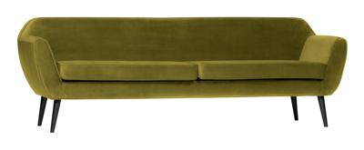 WOOOD Bank 'Rocco' 4-zits, Velvet, kleur Olive