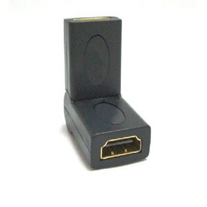 HDMI Female to Female Right Angle 90-180 Degree Adapter,Gilded