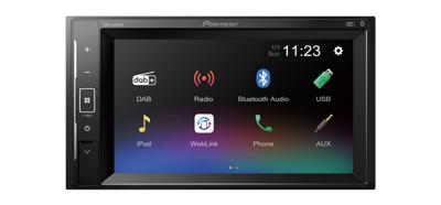 Pioneer DMH-A240DAB Autoradio met scherm dubbel DIN Aansluiting voor stuurbediening, Aansluiting voor achteruitrijcamera, Bluetooth handsfree, DAB+ tuner
