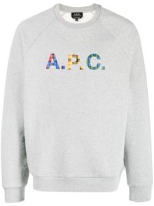 A.P.C. sweat Shaun à logo tartan - Gris