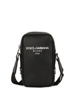 Dolce & Gabbana sac porté épaule en cuir à logo imprimé - Noir