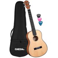 Cascha HH 2244 bariton ukelele massief spar bovenblad met gigbag - thumbnail