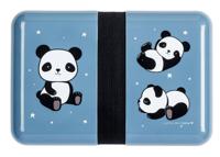A Little Lovely Company broodtrommel Panda 18 cm polypropyleen zwart/blauw