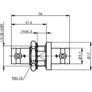 Telegärtner J01013B0008 J01013B0008 TNC-connector Koppeling, recht 75 Ω 1 stuk(s)