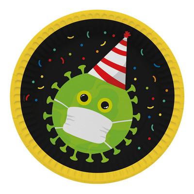 Bordjes party virus veilig feesten 6 stuks