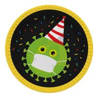 Bordjes party virus veilig feesten 6 stuks