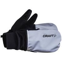 Craft Hybrid weather hardloophandschoen zilver/zwart L - thumbnail