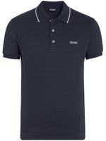 Zegna polo en coton à logo brodé - Bleu