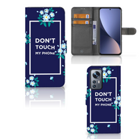 Xiaomi 12 Pro Portemonnee Hoesje Flowers Blue DTMP - thumbnail