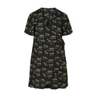 Zizzi gebloemde wikkeljurk CAANNI zwart/geel/blauw