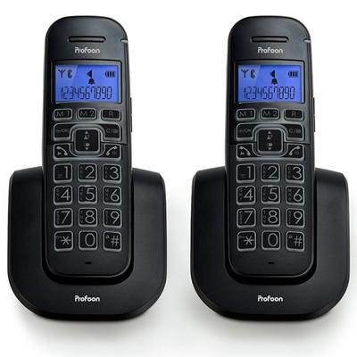 Profoon PDX-2808 DUO telefoon DECT-telefoon Nummerherkenning Zwart Profoon PDX-2808 DUO telefoon DECT-telefoon Nummerherkenning Zwart