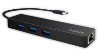 LogiLink UA0313 interface hub USB 3.2 Gen 1 (3.1 Gen 1) Type-C 5000 Mbit/s Zwart
