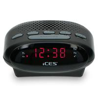 iCES ICR-210 Horlogeradio (2X wektijden, sluimerfunctie, slaaptimer) zwart