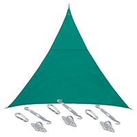 Schaduwdoek/zonnescherm Curacao driehoek mint groen 5 x 5 x 5 meter met ophanghaken