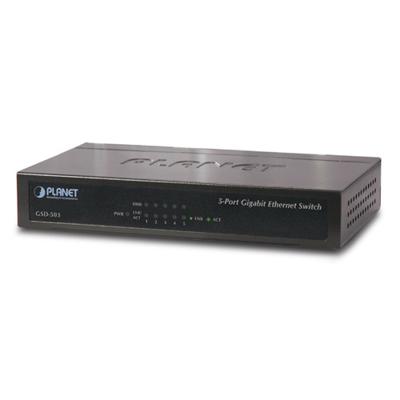 Planet GSD-503 netwerk-switch Unmanaged L2 Gigabit Ethernet (10/100/1000) Zwart