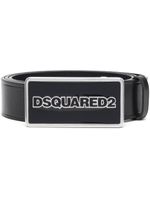 DSQUARED2 ceinture en cuir à boucle logo - Noir - thumbnail