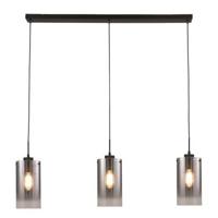 Freelight Hanglamp Ventotto Zwart & Smoke Glas 3 Lichts