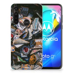 Motorola Moto G8 Power Siliconen Hoesje met foto Badges