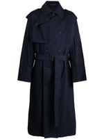 Yohji Yamamoto trench en coton à col pointu - Bleu