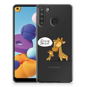 Samsung Galaxy A21 Telefoonhoesje met Naam Giraffe