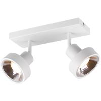 LED Plafondspot - Trion Leonida - GU10 Fitting - 2-lichts - Rechthoek - Mat Wit - Aluminium