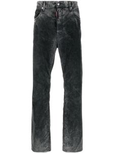 DSQUARED2 pantalon en velours côtelé à taille mi-haute - Noir