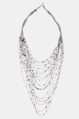 Ulla Popken Ketting, zwarte kralen - Grote Maten