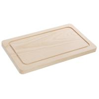 Snijplank blank hout - met sapgeul - 40 x 21 x 2 cm - keuken serveerplanken/broodplanken - thumbnail