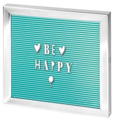 Moses happy me letterbord 20 x 20 cm mintgroen/zilver Moses happy me letterbord 20 x 20 cm mintgroen/zilver