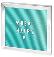 Moses happy me letterbord 20 x 20 cm mintgroen/zilver