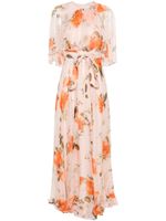 ERDEM robe longue en soie à fleurs - Rose