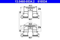 Accessoireset, schijfremblok ATE, u.a. für Mitsubishi, Peugeot, Citroën, Mazda - thumbnail