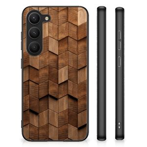 Houten Print Telefoonhoesje voor Samsung Galaxy S23 Wooden Cubes