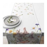 Ambiente Tafelloper loper tafel runner 40x150 cm 100% katoen Pasen paashaas lente serie carrot treat