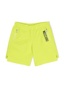 Moschino Kids short élastiqué à logo imprimé - Vert