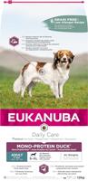 EUKANUBA Daily Care Mono-Protein - droog premium hondenvoer met eend voor volwassen honden, ideaal voor honden met voedselintoleranties, voor alle rassen, 12 kg