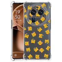 Doorzichtige Silicone Hoesje voor OPPO Find X6 Pro Katten Emojis - thumbnail