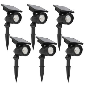 Set 6 stuks LED Solar tuinspot zwart