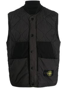 Stone Island gilet matelassé à patch Compass - Noir