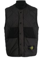 Stone Island gilet matelassé à patch Compass - Noir - thumbnail