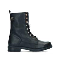 Manfield leren veterboots zwart